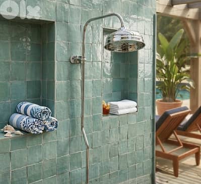 Column 125 CM with Shower Head & Hookعمود دش أنبوب مستقيم بقطر 125سم