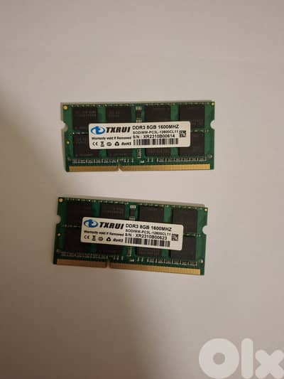 RAM 8 GB DDR3 X2 1600