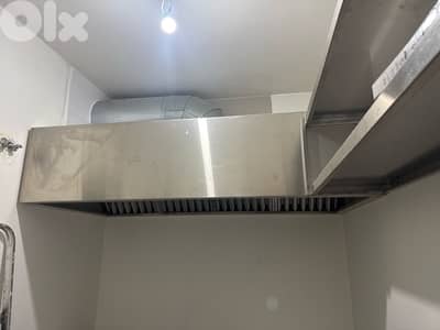 selling kitchen hood, shelf and table, stainless steel