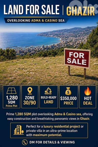 273$/SQM LAND IN GHAZIR FOR SALE