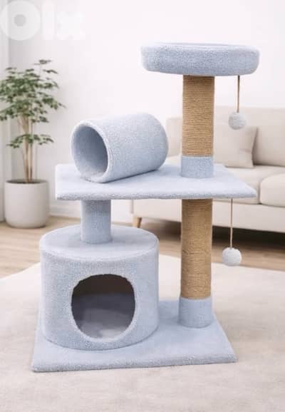 Modern Cat Tree with Bed & Scratching Posts – New Modern Design