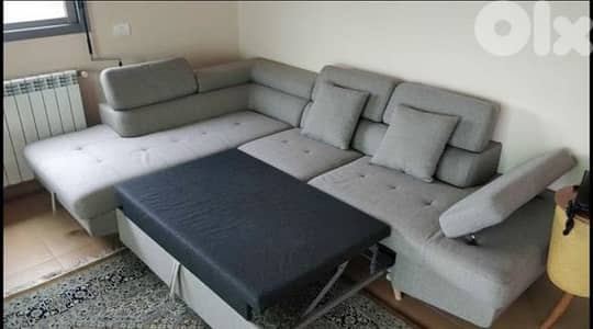 Corner Couch (Gray) with storage