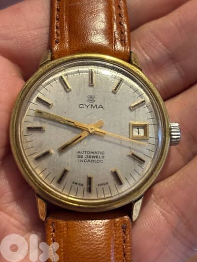 Vintage Cyma Automatic Watch-25 Jewels-EPSA Compressor Case-Swiss Made
