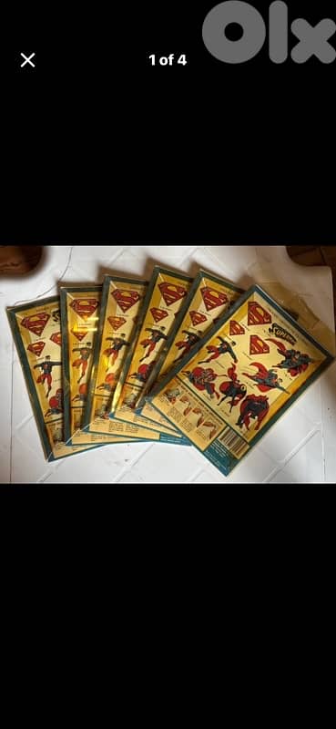 Vintage 1994 Superman The Man of Steel Rub-On Transfers - Set of 6