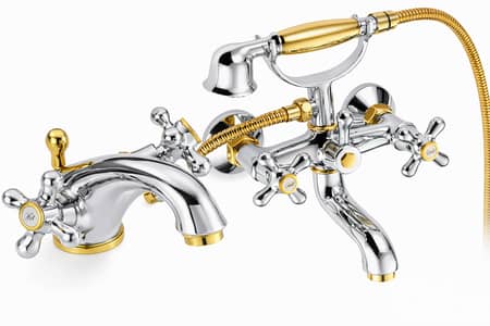 Duplex Basin and Bath Mixers set - خلاطات حوض وبانيو