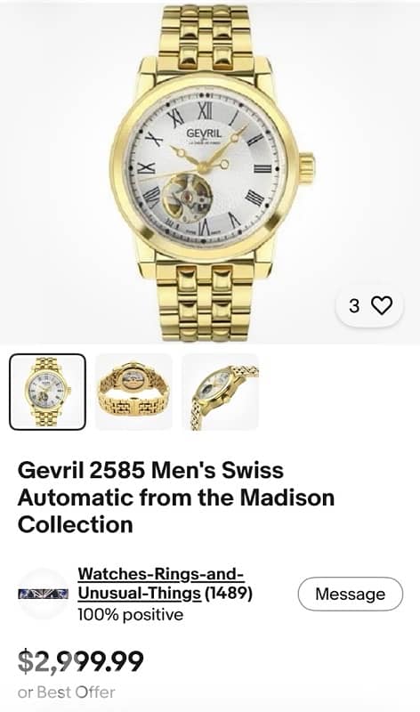 Gevril Madison automatic limited edition 3