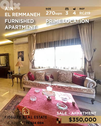 Apartment for sale in Ain El Remmaneh RC219 شقة للبيع في عين الرمانة