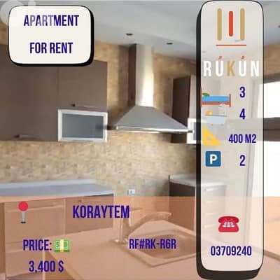 3 Bedrooms Apartment for Rent  |  Qoreitem, Beirut  |  400 m²  $ 3,400