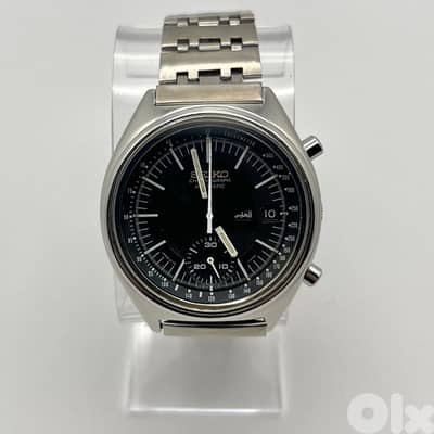 Seiko Mini Jumbo 6139 7070 Automatic Chronograph Black Dial 1970s