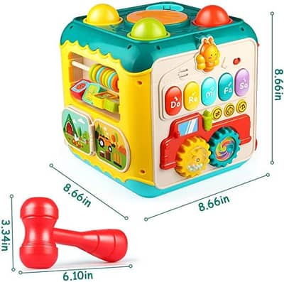 Huanger Activity Cube Toys, Kids Learning Musical Math Toy Play Cube f