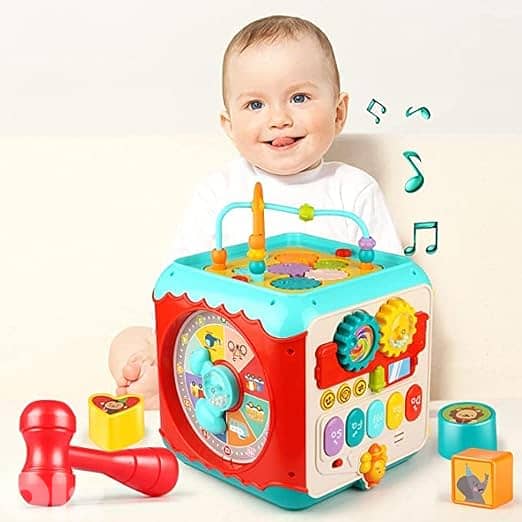 Huanger Activity Cube Toys, Kids Learning Musical Math Toy Play Cube f 1