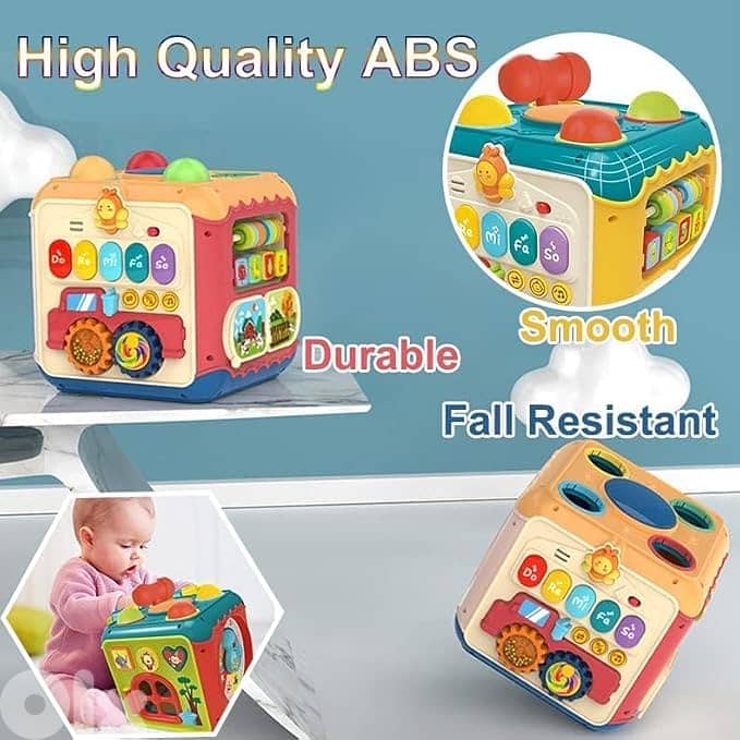 Huanger Activity Cube Toys, Kids Learning Musical Math Toy Play Cube f 2