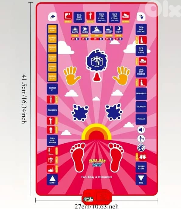 Pink My Salah Mat for Kids - Smart interactive Prayer Mat 1