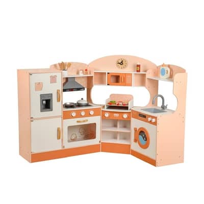 Kids Multi-Function Wooden Kitchen Toy 150 x 29.5 x 92 CM - مطبخ خشبي