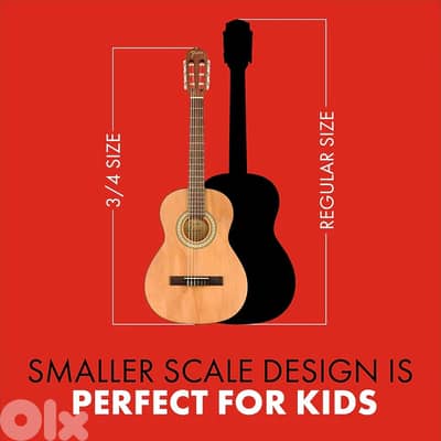 Fender 0971940021 FA-25N 3/4 Size Nylon String Classical Guitar