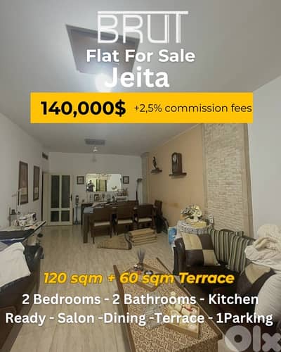 120 sqm +60 m terrace apartment for sale in Jeita