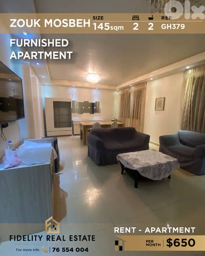 Apartment for rent in Zouk Mosbeh GH379 شقة للإيجار في زوق مصبح