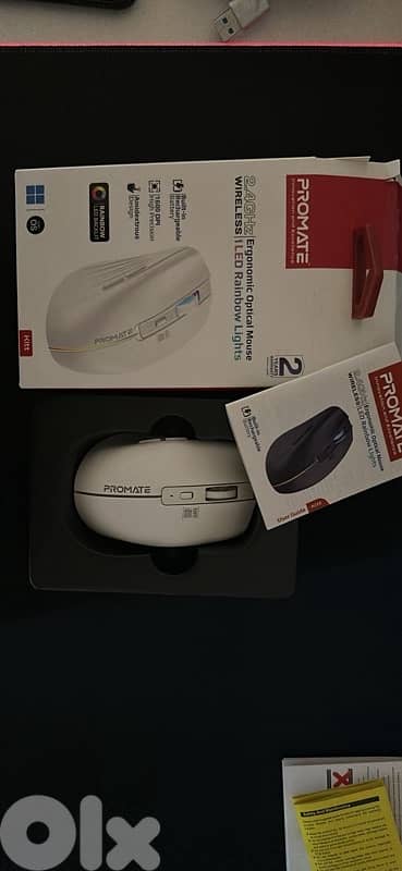 Promate Wireless White RGB Gaming Mouse