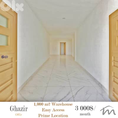 Ghazir | 1,000m² Warehouse | 5 Meters Height | Easy Access | Prime