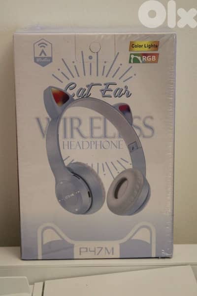 P47M RGB Cat Ear Wireless Headphones - New Sealed