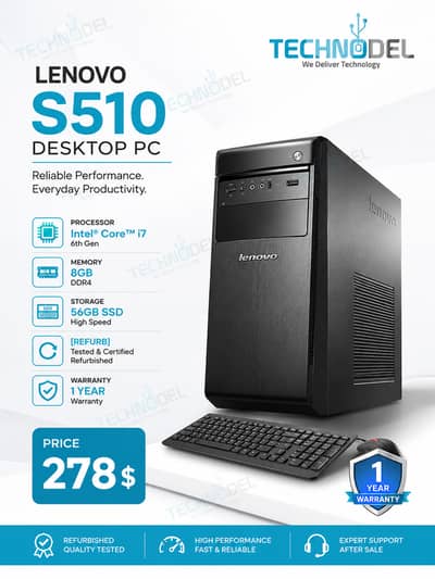 LENOVO S510 Desktop core i7 256gb ssd