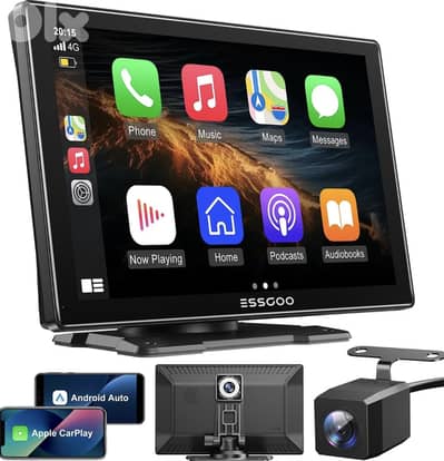 ESSGOO 9" IPS CarPlay Screen, Wireless A-pple CarPlay & Android