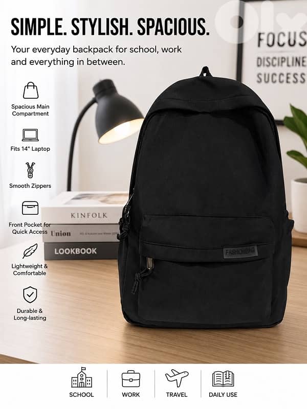black backpack شنطة. 2