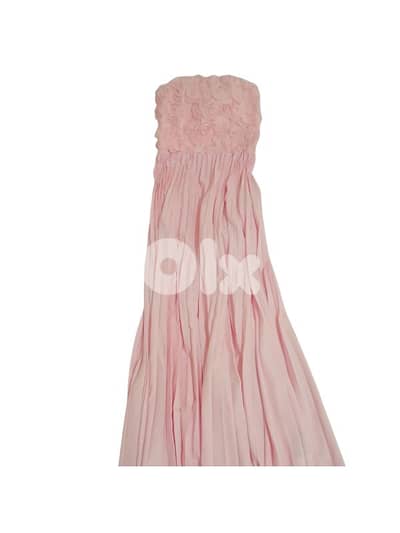 Stunning Pink Rosette Evening Gown