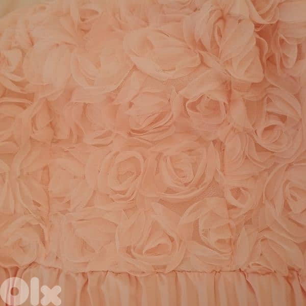 Stunning Pink Rosette Evening Gown 1