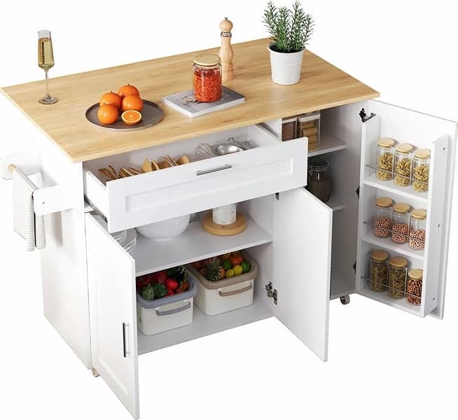 Merax kitchen trolley with extendable worktop 2
