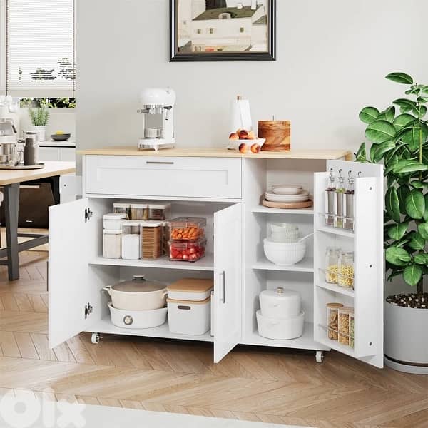 Merax kitchen trolley with extendable worktop 5