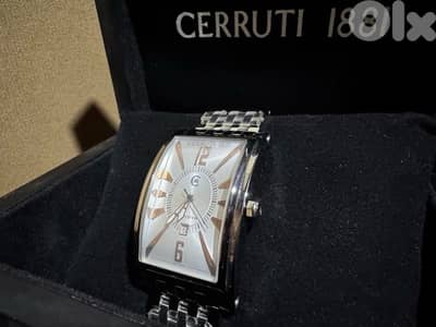 CERRUTI WATCH 43MM with box ساعة مش مستعملي من قبل ولا مره