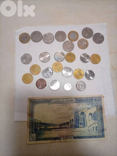 للبيع عملات لبنانية وسورية قديمة ما بعرف السعر
