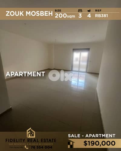 Apartment for sale in Zouk Mosbeh RB381 شقة  للبيع في زوق مصبح