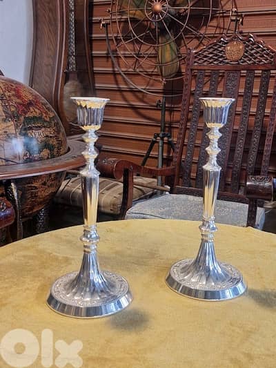 pair of antique candle holder