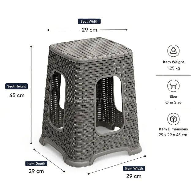 Stackable Rattan-Style Plastic Stool 4