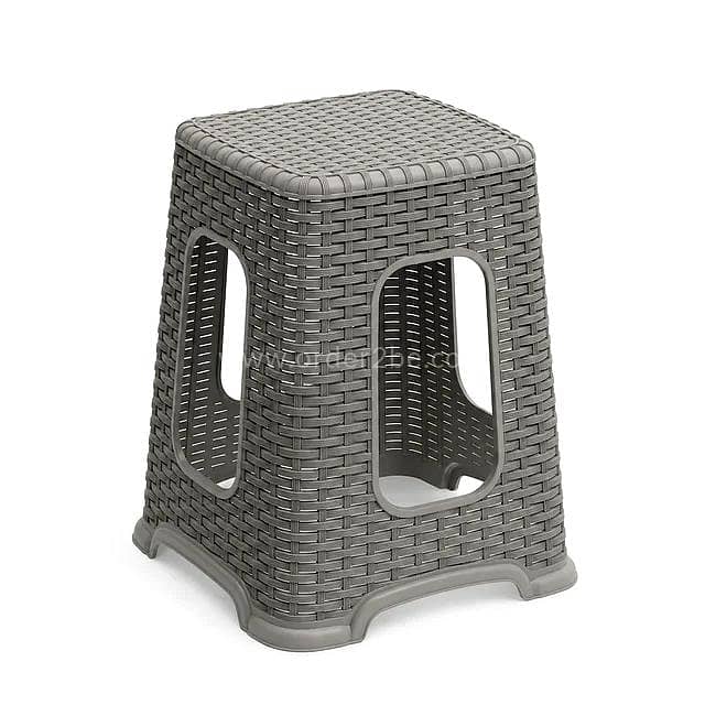 Stackable Rattan-Style Plastic Stool 5