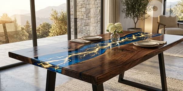 طاولات ريزن إيبوكسي وهدايا خشب مخصصة لبنان | Wood Art Lebanon