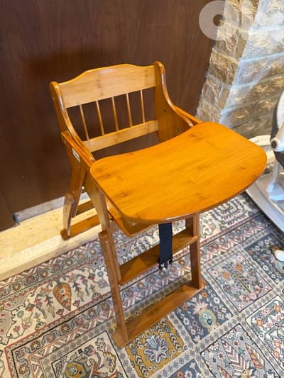 Brand New Luxury Wooden High Chair (Bamboo) - Never Used