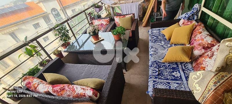 طقم قعدة خارجية راتان ٥ قطع - حالة ممتازة (بني) 2