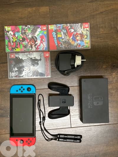 Nintendo Switch + 3 Games + Accessories
