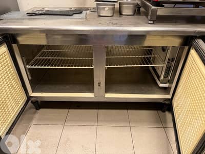 stainless steel  2 doors counter refrigerator