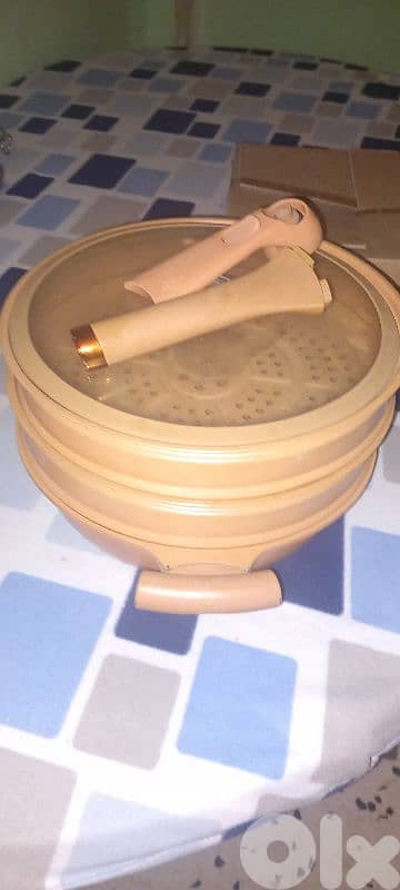 steamer  قدر تبخير مع طبقتين مناسب للطبخ على البخار عدد ٢ 1