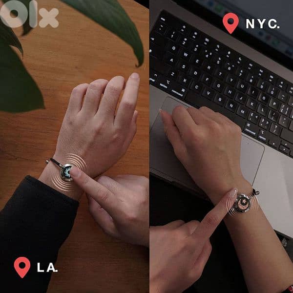 Sun&Moon Touch Bracelets with Milan Rope(Black+Black) 4