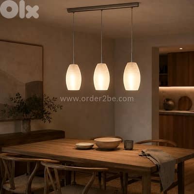EGLO Batista Textured Glass Pendant Light