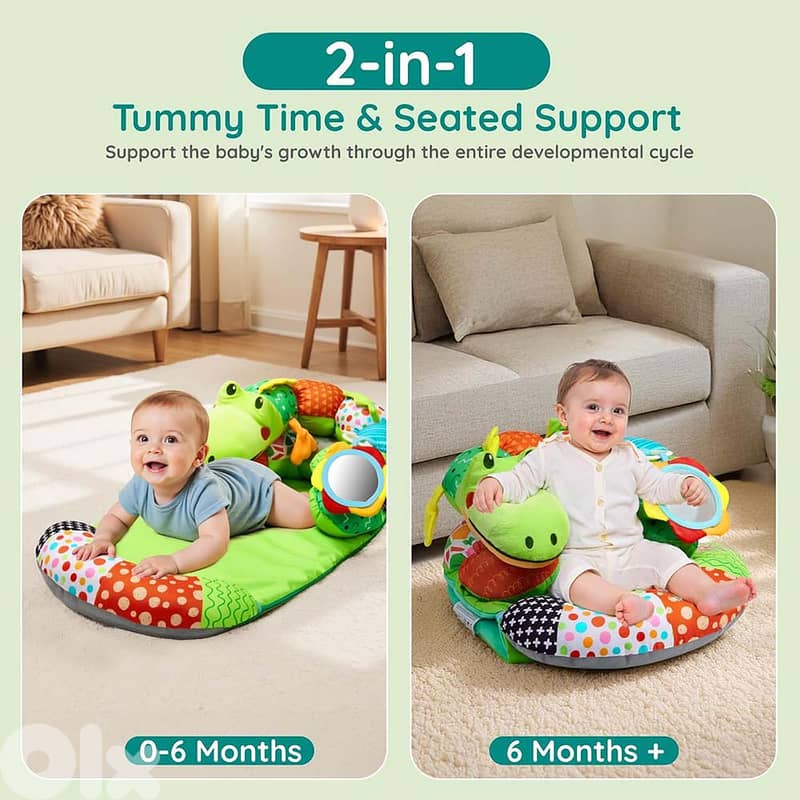 2-in-1 Baby Tummy Time Mat - حصيرة وقت الاستلقاء للأطفال ٢ في ١ 1