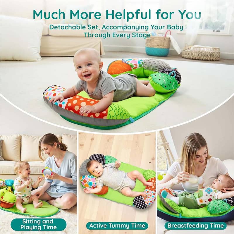 2-in-1 Baby Tummy Time Mat - حصيرة وقت الاستلقاء للأطفال ٢ في ١ 2