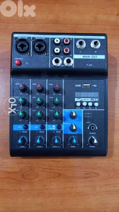 mixer 4 channel with effect & usb & bluetouth,new in box