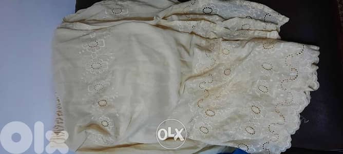 Curtain. برادي فخمةwhite:345L×530W(1 piece). Bej:295Lx445W(2 pieces)