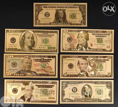 souvenir gold plate dollar set